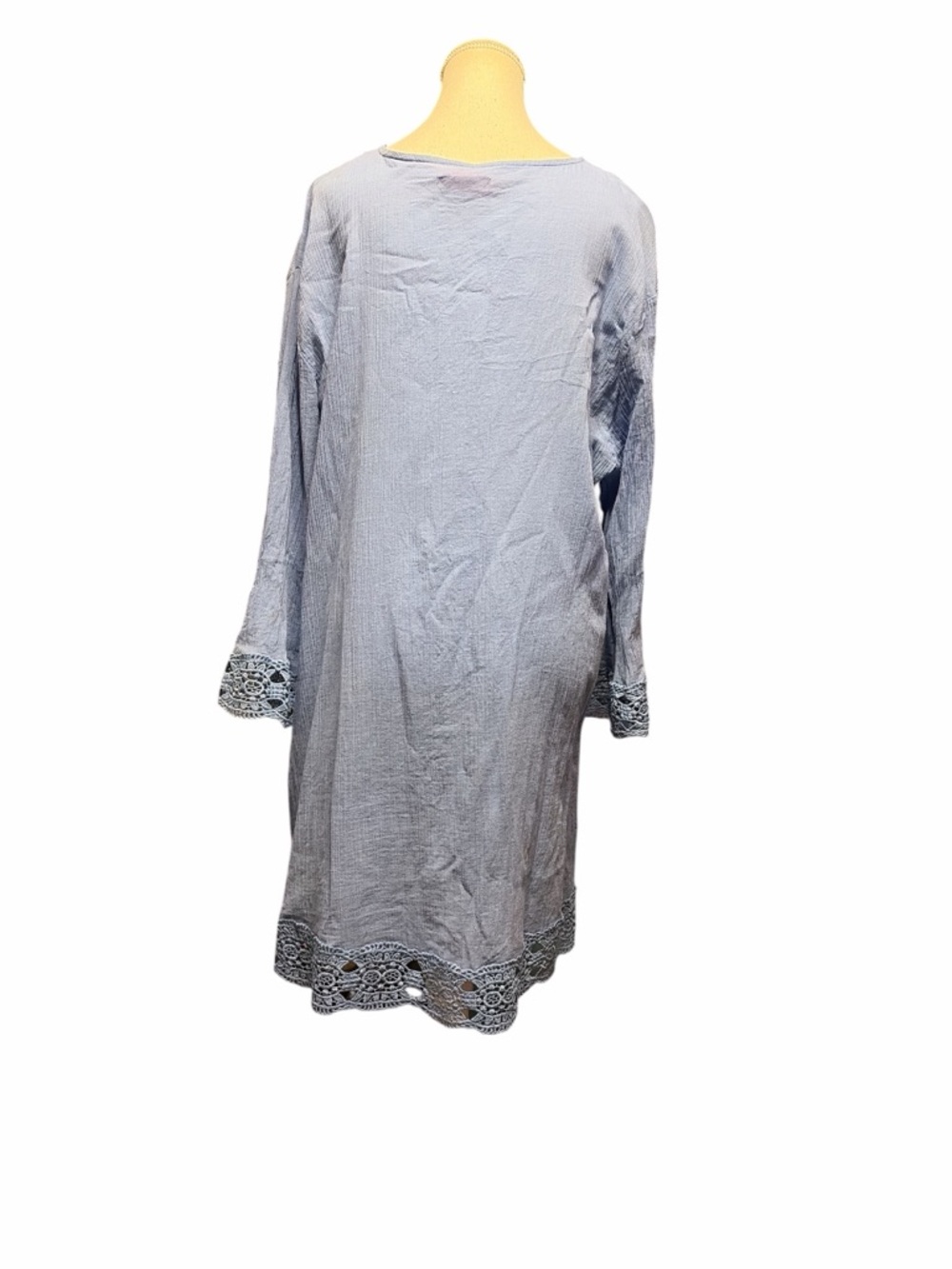 Isaac Mizrahi Light Blue Crochet-Trim Swim Coverup - Picture 5 of 8